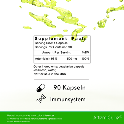 Artemisinin 98% - 500mg - 90 Capsules